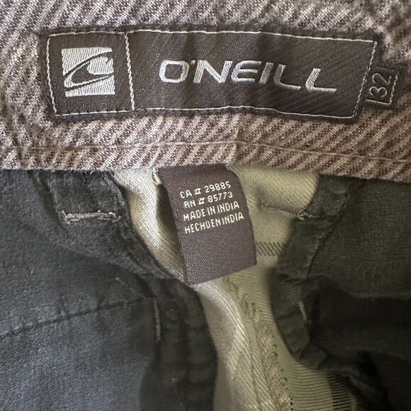 Oneill Shorts Men's 32 Gray Tartan Plaid Chino 11 Inseam Preppy Golf Casual Surf - Picture 5 of 5